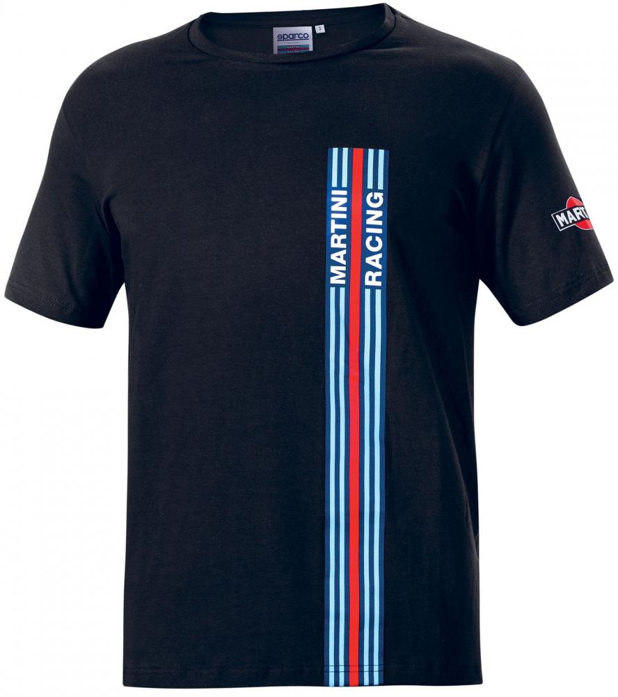 Tričko SPARCO MARTINI Racing, veľké pruhy, čierne
